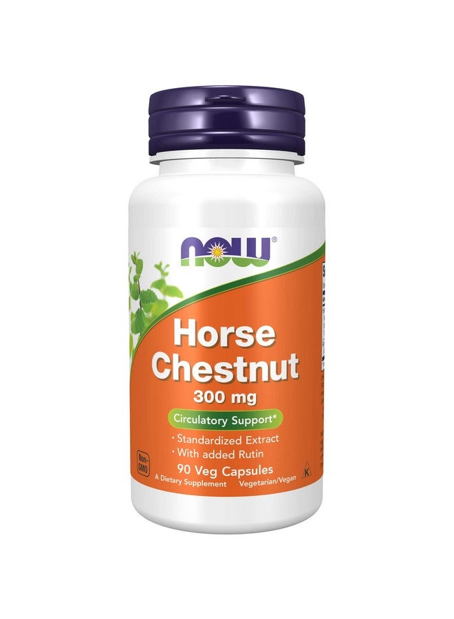 NOW Foods Supplements, Horse Chestnut 300 mg with Added Rutin, Circulatory Support*, 90 Veg Capsules - Image 1