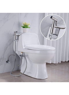 SKY-TOUCH SKY-TOUCH 3 Pcs Bidet Toilet Spray Gun Set, Handheld Bidet Sprayer Shattaf with Stainless Steel Chrome Hose Toilet Water Sprayer, Silver  - Image 2