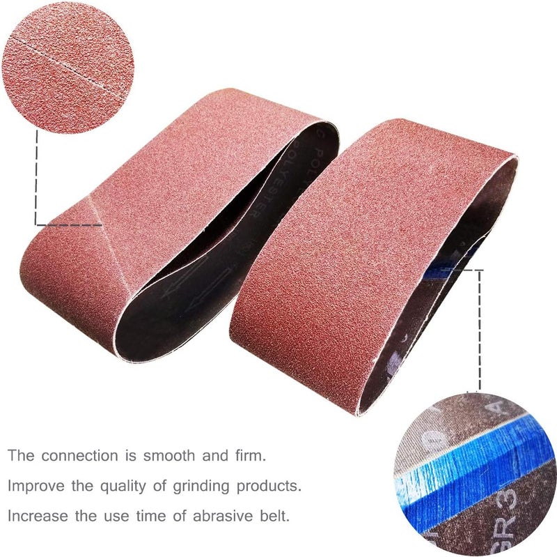 SACKORANGE 16 PCS 4 inch x 24 inch Abrasive Sanding Belts - 4 Each of 40 80 120 240 Grit Aluminum Oxide Sanding Belts For Belt sander (4 x 24 inch) - Image 3