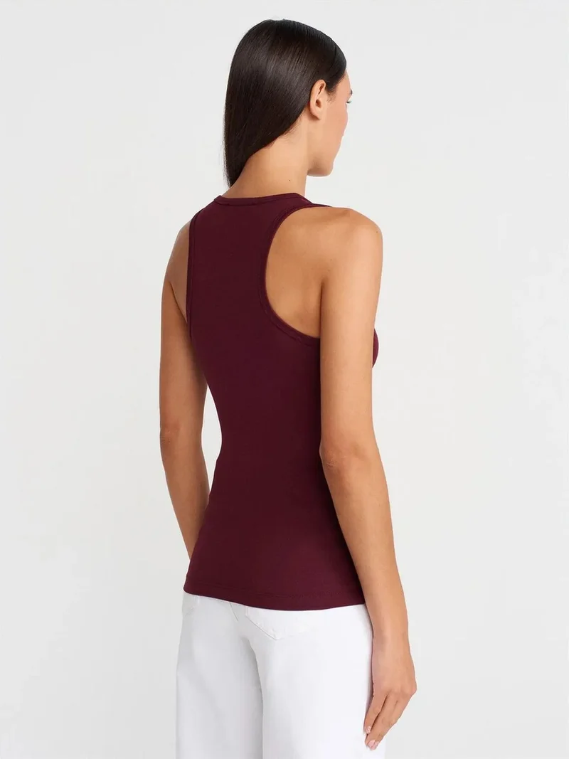 ديلفين DILVIN Ribbed Sleeveless Cami Blouse