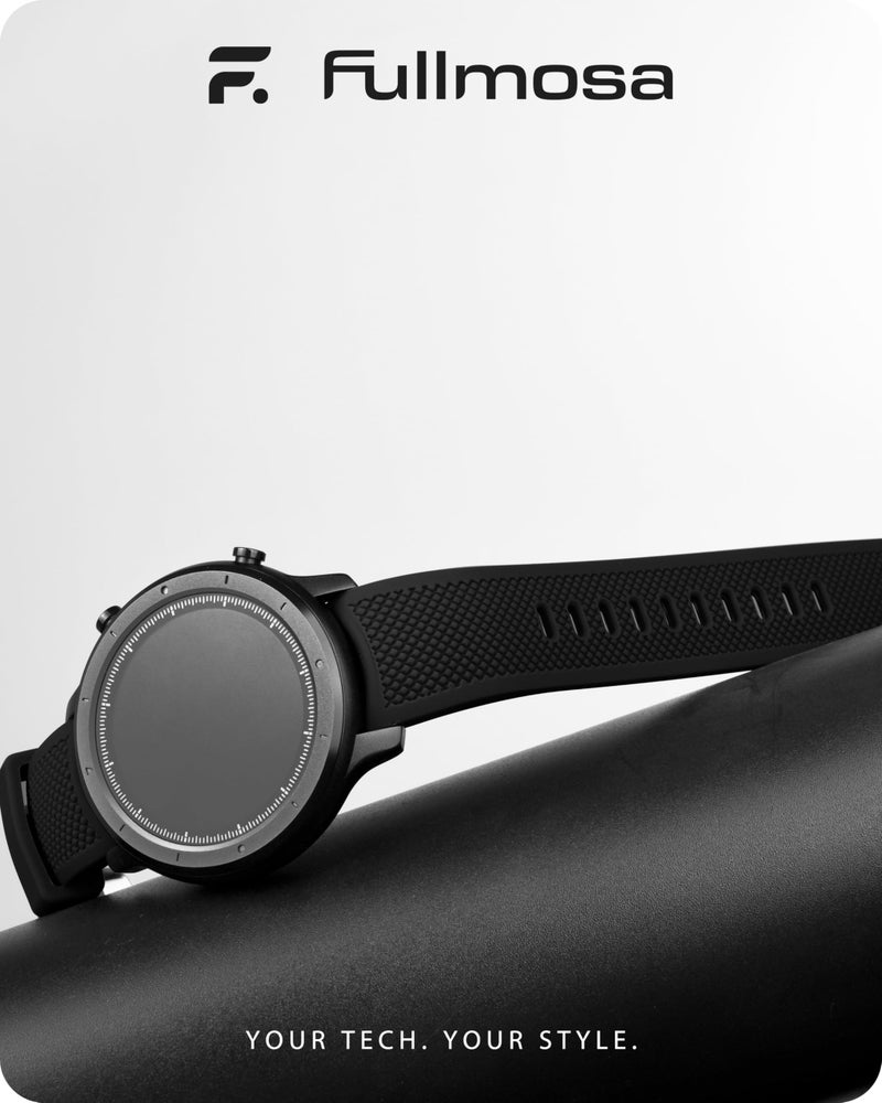 Fullmosa 22mm Silicone Watch Bands No Gaps Compatible for Samsung Galaxy Watch 46mm/Gear S3 Classic/Frontier, Galaxy Watch 3 45mm,(Black) - Image 2