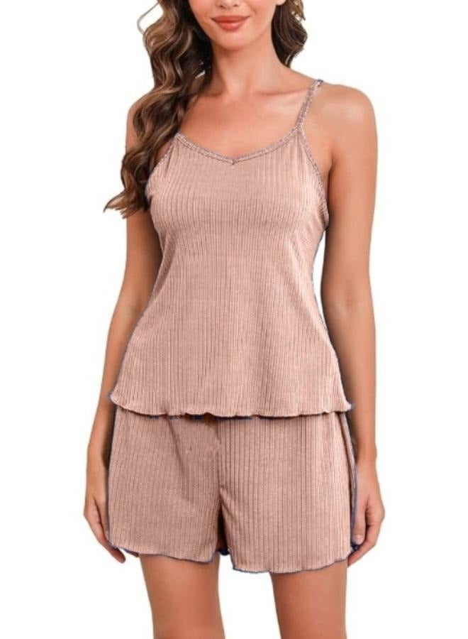 المرأة مضلع السباغيتي الأشرطة بروتيل بلوزة المنزل السراويل المتسكعون مجموعة الزي T-20 - Image 1