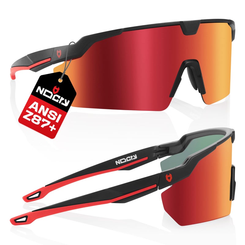 NoCry ANSI Z87 Sunglasses For Men or Women with Anti-Scratch and 100% UV Protection â€” High Contrast Lens Tinted Safety Glasses for Men â€” Perfect Z87 Safety Glasses or Safety Sunglasses - Image 1