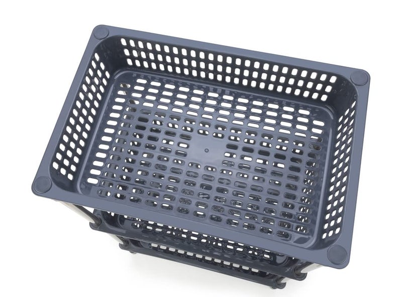 Finner Square PlasticStainless Steel Pipe Fruit Vegetable Rack for Kitchen Storage Organizer Rack Shelf for Living Room Office 4 Layer Grey - Image 3