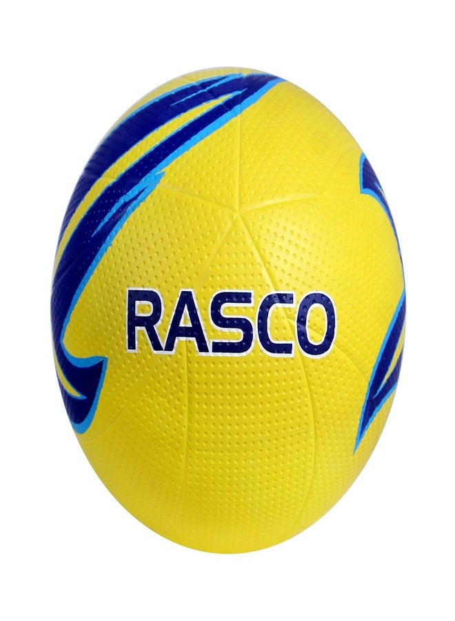 RASCO Dribble Moulded Volleyball, Yellow and Blue, Textured Surface - Image 3
