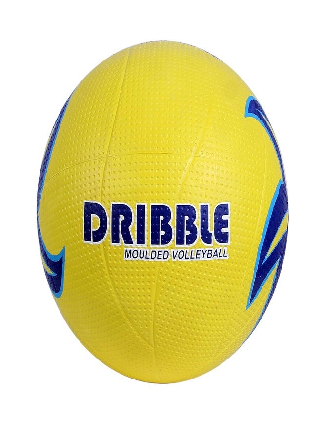 RASCO Dribble Moulded Volleyball, Yellow and Blue, Textured Surface - Image 2