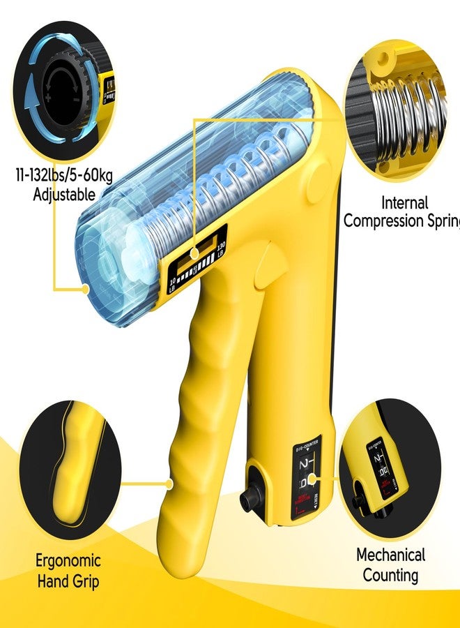 Enaud Hand Grip Strength Trainer Kit - Hand Gripper Strengthener 6 Pack with 2 Adjustable Resistance with 2 Finger Stretchers Finger Exerciser Forearm Workout Ring Exercise Equipment Yellow and Black - Image 2