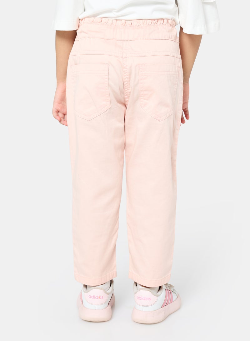 Panco Girls STARS Gabardine Trousers with Gather Detail at Waist - Image 2