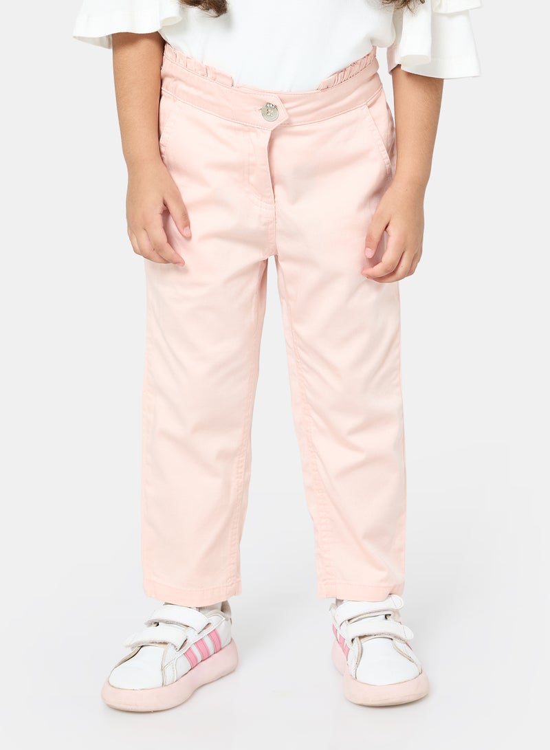 Panco Girls STARS Gabardine Trousers with Gather Detail at Waist - Image 1
