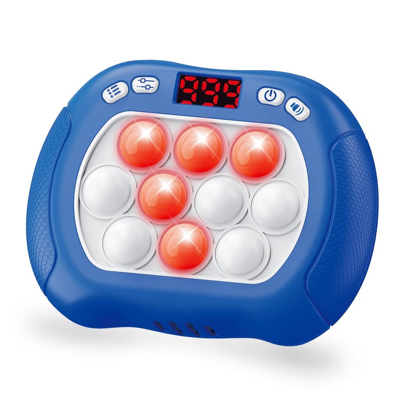Intoypad Pop Game Light Up Fidget Toy for Kids 6 Modes LED Screen Quick Push Games Controller Electric Fidget Popper Game Bubble Road Trip Activities Car Games Birthday Gifts Toys for Kids Boys Blue - Image 2