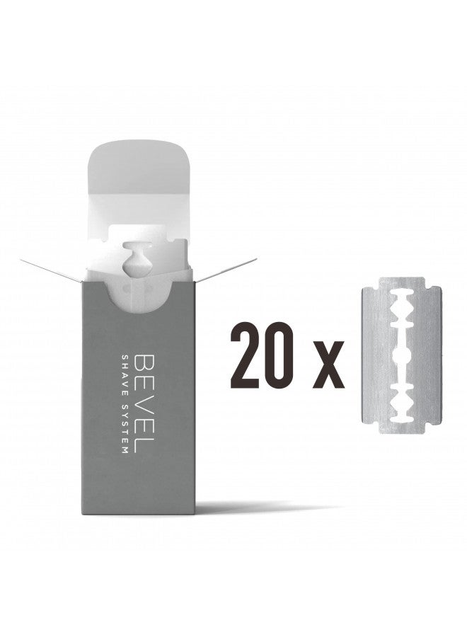 Bevel Bevel Safety Razor Replacement Blades 20 Pack, Double Edge Safety Razor for Men Blades to Prevent Razor Bumps and Skin Irritation, Single Blade Razor Refills,20 Count (Pack of 1) - Image 1