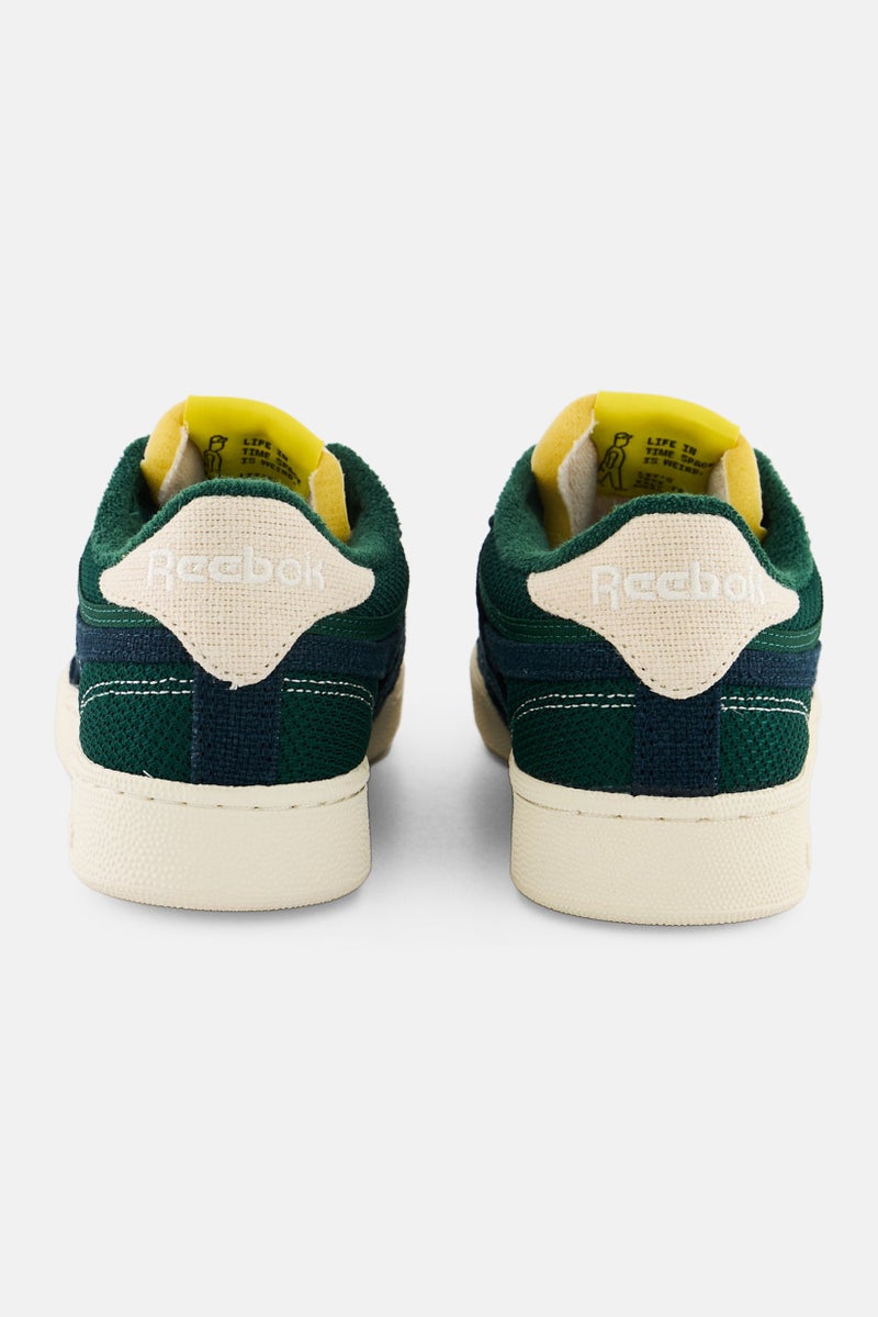 Reebok Men Club C Revenge Vintage Lace Up Tennis Shoes, Green/Navy  - Image 3