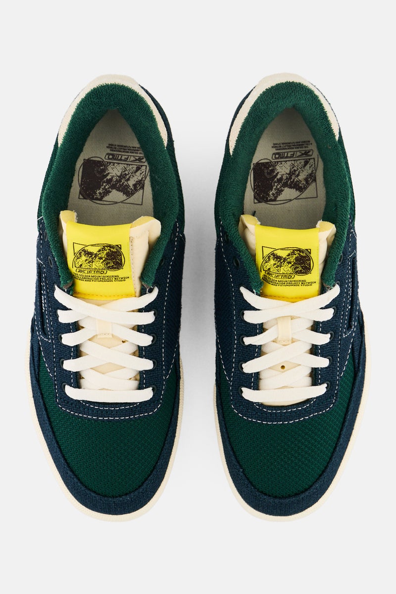 Reebok Men Club C Revenge Vintage Lace Up Tennis Shoes, Green/Navy  - Image 2