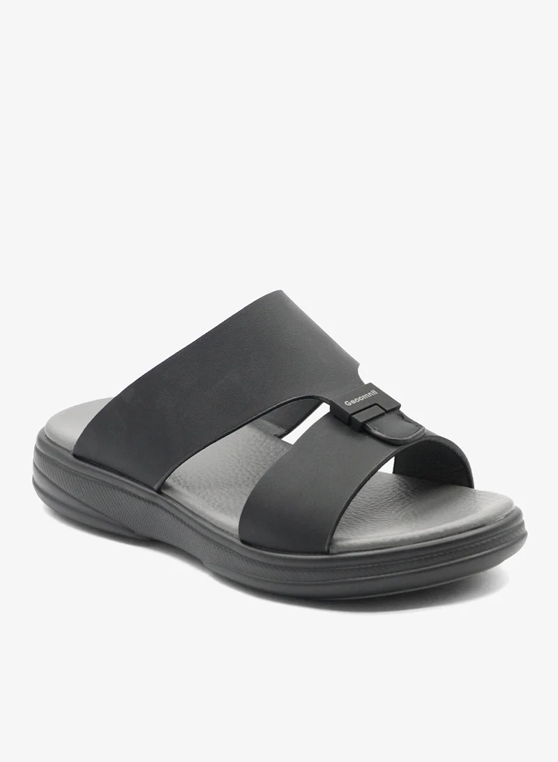 Geoomnii Black Arabic Sandals for Men – Traditional & Comfortable Slip-On Footwear for Men | Best Price UAE