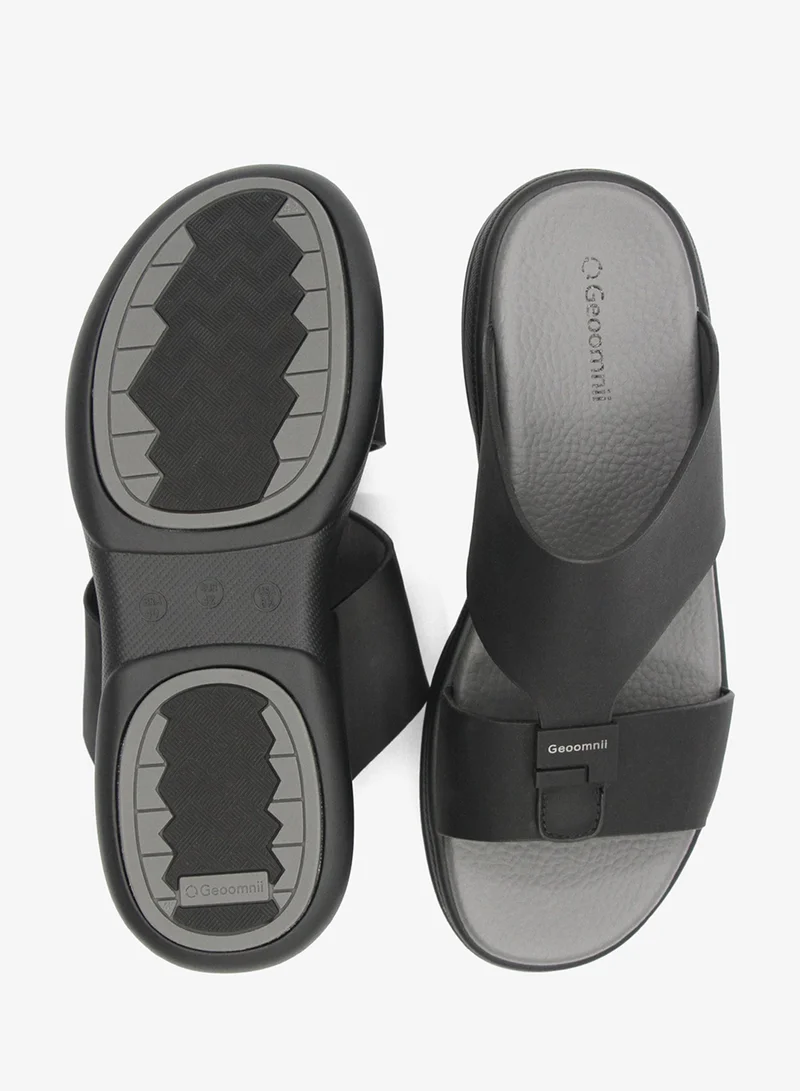 Geoomnii Black Arabic Sandals for Men – Traditional & Comfortable Slip-On Footwear for Men | Best Price UAE