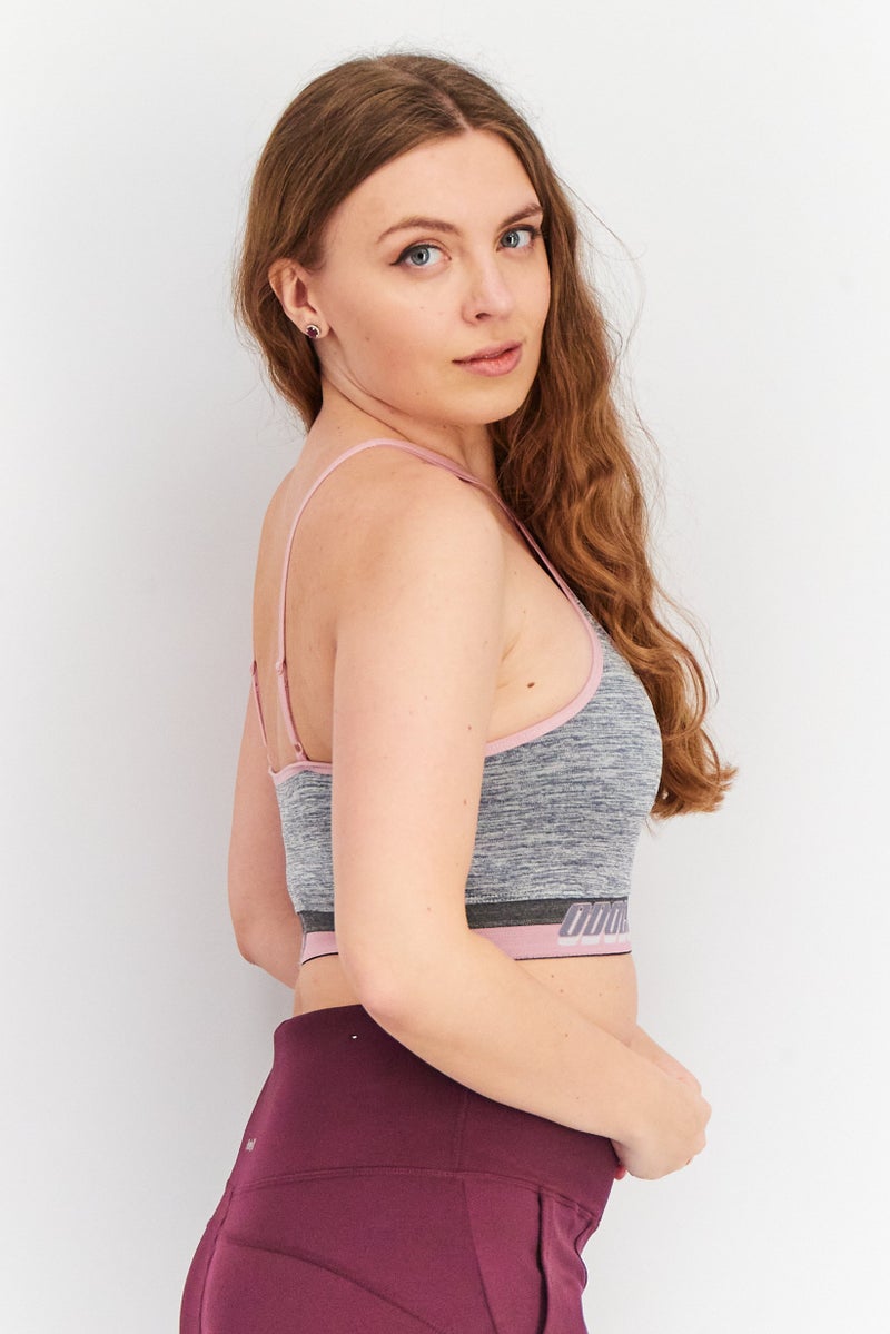 ODolls Sport Women Sportswear Fit Crew Neck Sleeveless Crop Top, Grey - Image 3