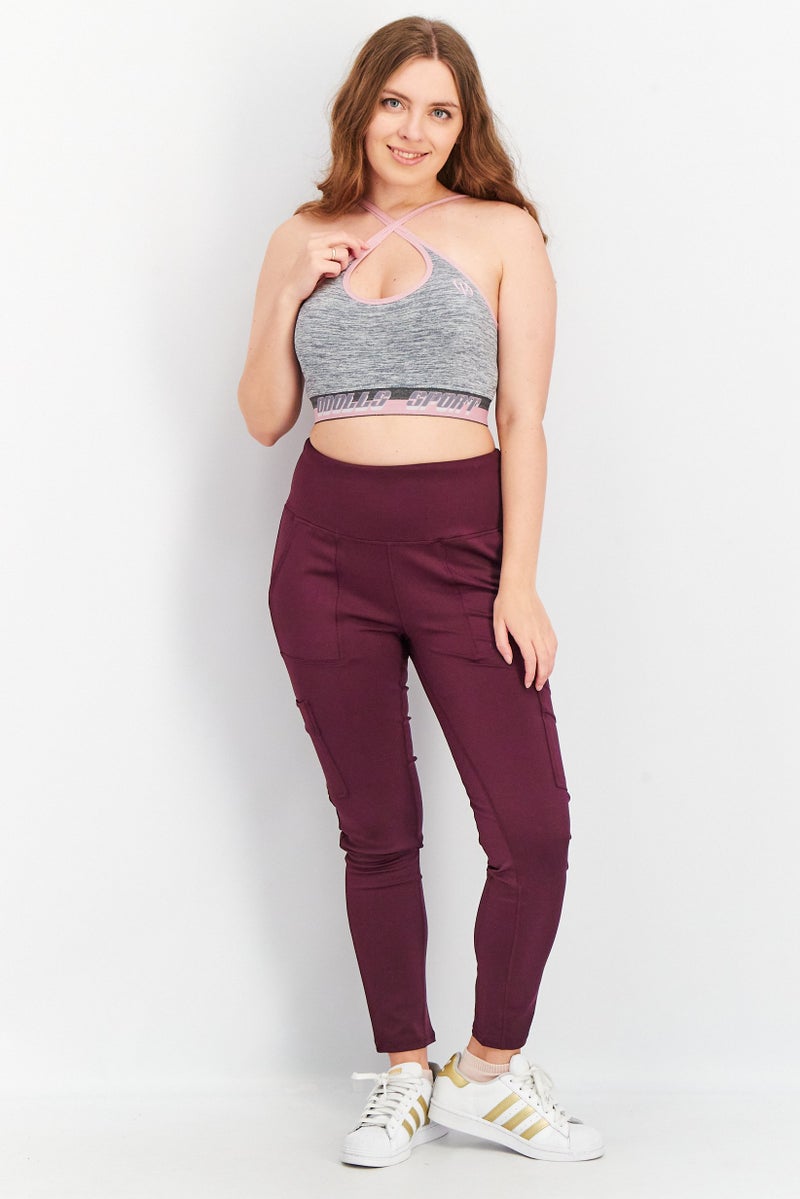 ODolls Sport Women Sportswear Fit Crew Neck Sleeveless Crop Top, Grey - Image 2