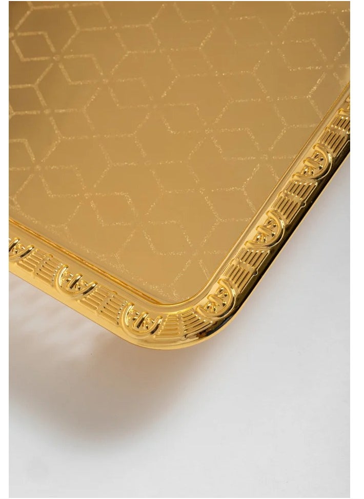 Binshihon Bin shihon steel Tray set 3 pcs with golden design  - Image 3
