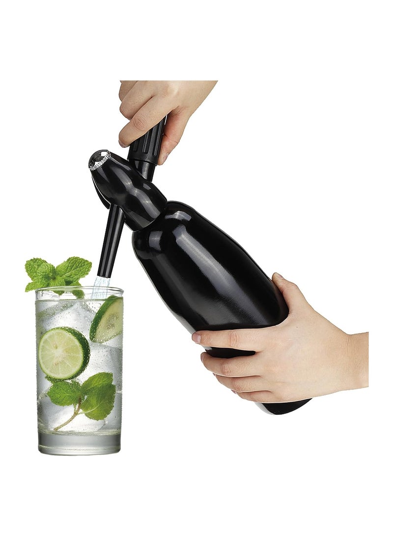 كابتن تيك Sparkling Water Maker 1L Soda Siphon Seltzer Water Maker Carbonated Water Machines Aluminum Soda Maker for Home Club Making Fresh Soda Water DIY Drink Use 8g CO2 Cartridges(Not Included) - Image 2