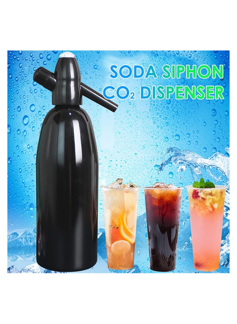 كابتن تيك Sparkling Water Maker 1L Soda Siphon Seltzer Water Maker Carbonated Water Machines Aluminum Soda Maker for Home Club Making Fresh Soda Water DIY Drink Use 8g CO2 Cartridges(Not Included) - Image 5