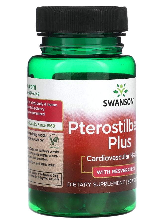 SWANSON Pterostilbene Plus with Resveratrol 30 Veggie Caps - Image 2