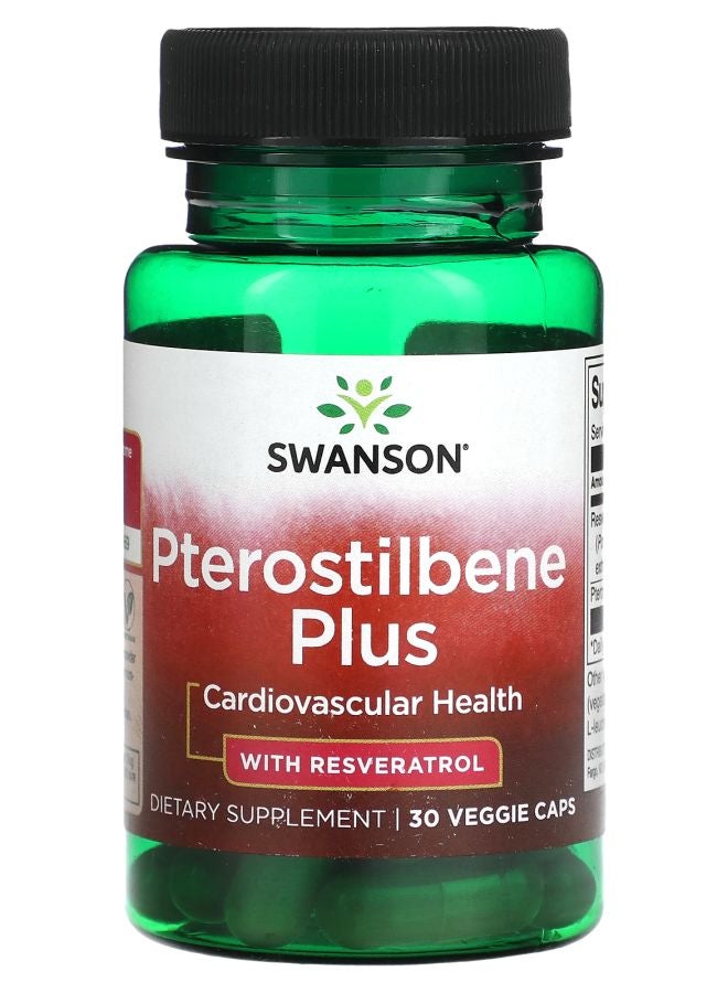 SWANSON Pterostilbene Plus with Resveratrol 30 Veggie Caps - Image 1