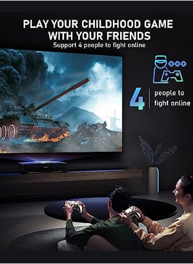 Plynox Wireless Retro Game Console, Plug and Play Video Game Stick, Dual 2.4G Wireless Video Game Consoles 4K HDMI Output Support up to 129GB(White)  - Image 5