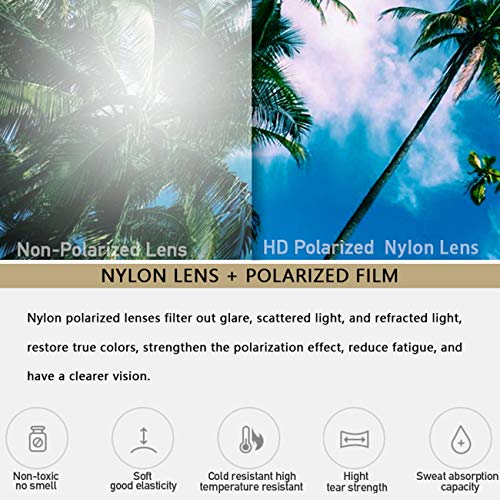 JULI Eyewear Nylon Polarized Sunglasses for Men Women Driving Fishing Baseball Driving - Image 4