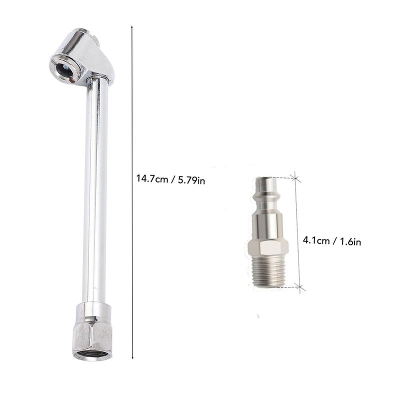 30 Psi Dual Head Air Chuck 1/4 Inch Fnpt With Quick Plug Truck Rv Bus Set - Image 3