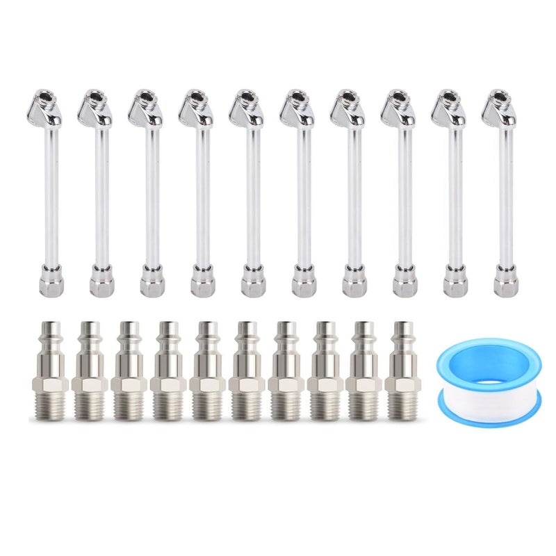 30 Psi Dual Head Air Chuck 1/4 Inch Fnpt With Quick Plug Truck Rv Bus Set - Image 2