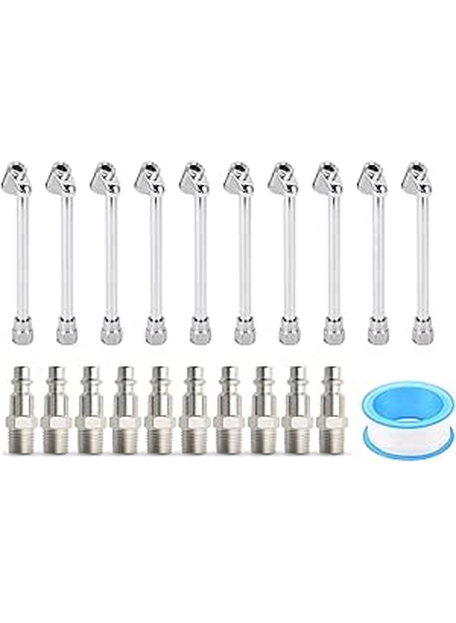 30 Psi Dual Head Air Chuck 1/4 Inch Fnpt With Quick Plug Truck Rv Bus Set - Image 1