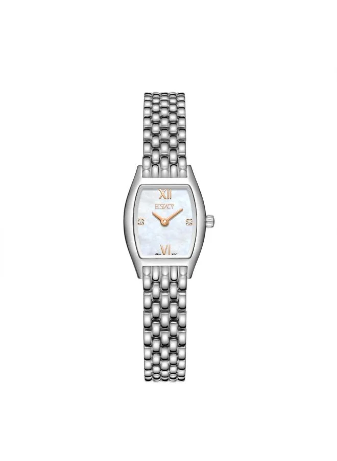 ECSTACY Women's Analog Display Watch With Silver Stainless Steel Strap - E25501-SBSMK