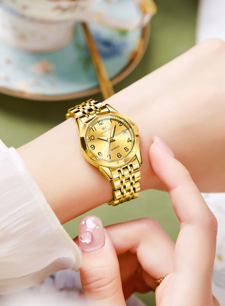 أوليفز ساعة كوارتز نسائية بمرآة ماسية الشكل، مينا بأرقام، مصنوعة من الفولاذ المقاوم للصدأ، مقاومة للماء، أنيقة وفاخرة، ساعة يد أصلية. - Image 5