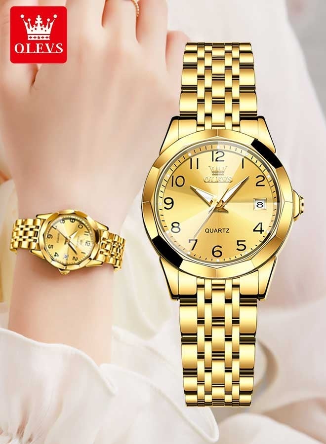 أوليفز ساعة كوارتز نسائية بمرآة ماسية الشكل، مينا بأرقام، مصنوعة من الفولاذ المقاوم للصدأ، مقاومة للماء، أنيقة وفاخرة، ساعة يد أصلية. - Image 1