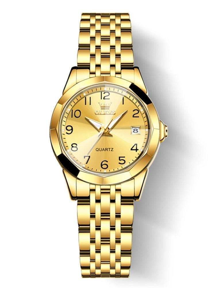أوليفز ساعة كوارتز نسائية بمرآة ماسية الشكل، مينا بأرقام، مصنوعة من الفولاذ المقاوم للصدأ، مقاومة للماء، أنيقة وفاخرة، ساعة يد أصلية. - Image 3