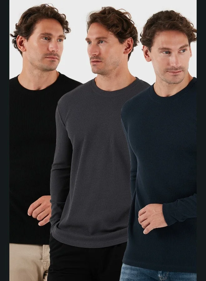 Buratti Cotton Crew Neck Slim Fit Basic 3-Pack Sweat Men's SWEAT 5905073S3
