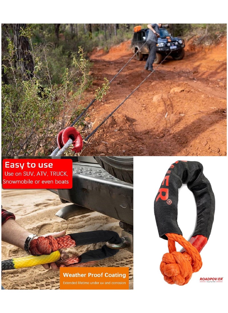 RoadPower - Soft Shackle Synthetic Soft Rope Shackles For Winch Outdoor Activity With Storage Bag 17600 Kg  Breaking Strength RP SS17 - Image 1