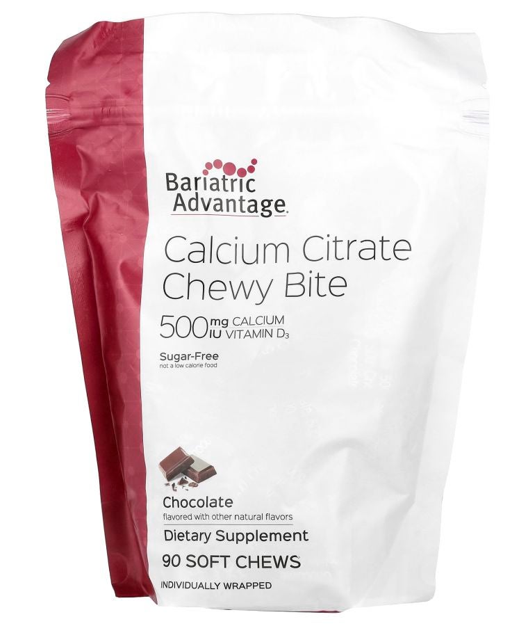Bariatric Advantage Calcium Citrate Chewy Bite Sugar-Free Chocolate 90 Soft Chews