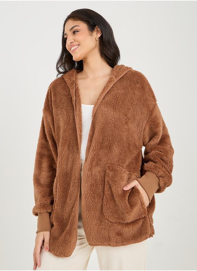 Styli - Drop Shoulder Cuff Hooded Robe - Image 1