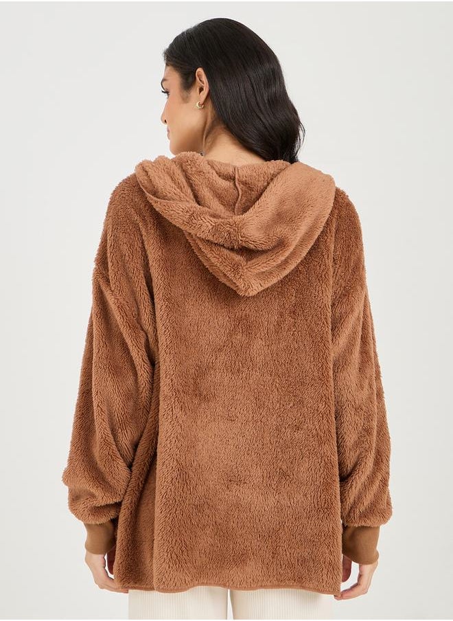 Styli - Drop Shoulder Cuff Hooded Robe - Image 1