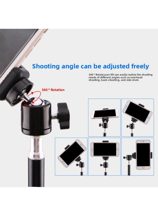 general Mobile Phone Bracket Live Light Tripod Shake Tone Fast Hand Live Photography Selfie Flat Floor Tripod-Color:160cm Bracket + Storage Bag + Mobile Phone Clip  - Image 3