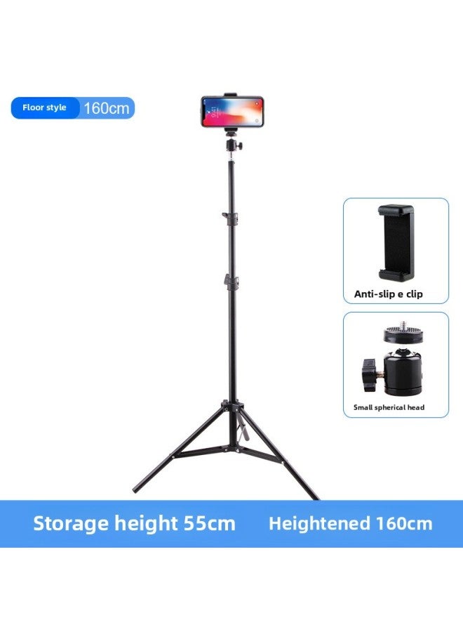 general Mobile Phone Bracket Live Light Tripod Shake Tone Fast Hand Live Photography Selfie Flat Floor Tripod-Color:160cm Bracket + Storage Bag + Mobile Phone Clip  - Image 1