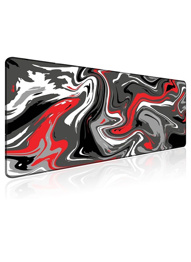 Miya Large Gaming Mouse Pad Anti-Skid Mouse pad Large Keyboard Mouse Pad Desk Mat with Stitched Edges (900x400mm Red&Black)  - Image 1