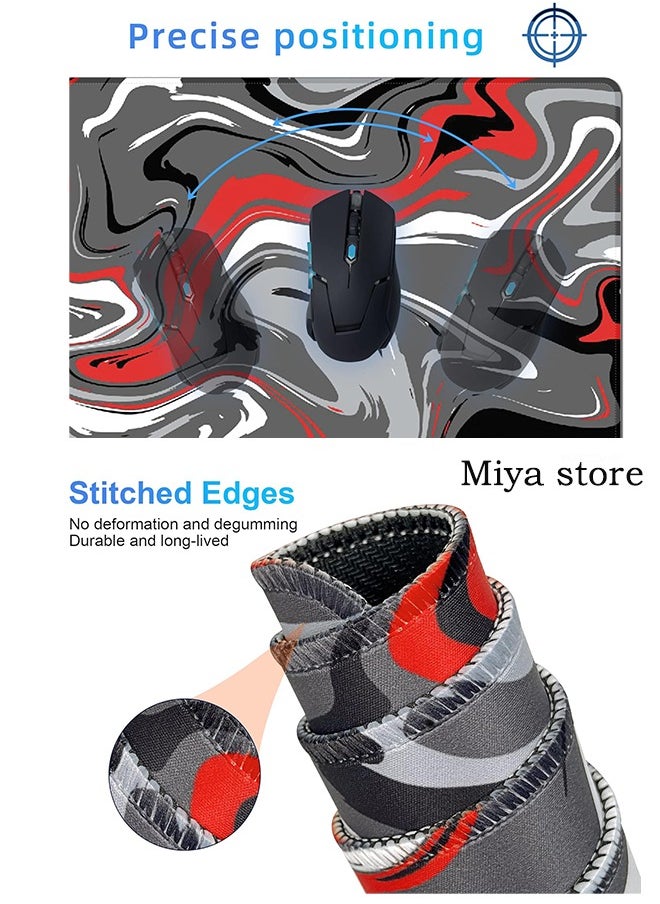 Miya Large Gaming Mouse Pad Anti-Skid Mouse pad Large Keyboard Mouse Pad Desk Mat with Stitched Edges (900x400mm Red&Black)  - Image 3