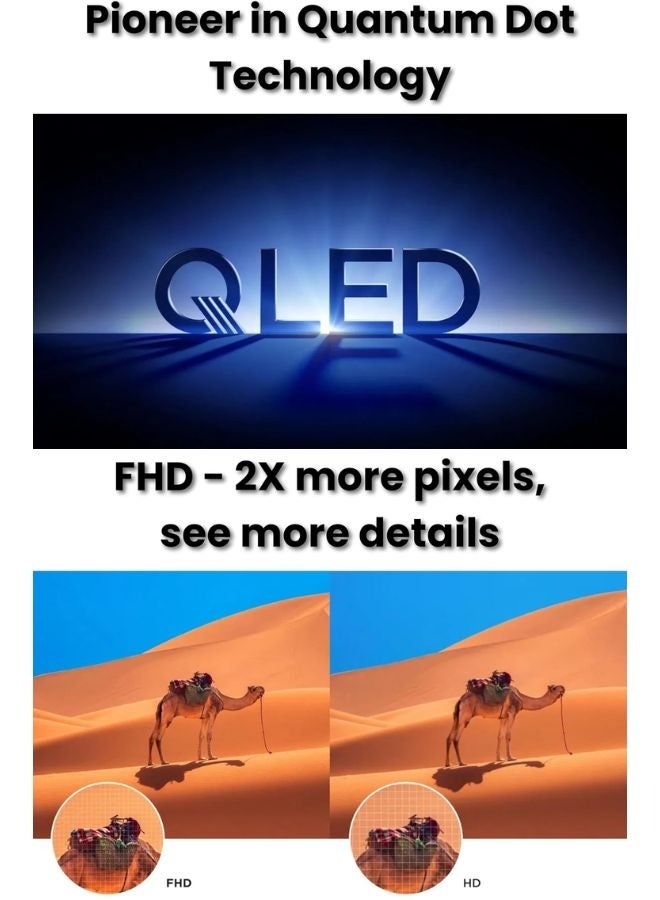 تي سي إل حزمة تلفاز QLED جوجل 50 بوصة S5K (HDR10، صوت دولبي، تصميم بدون حواف) مع مكبر صوت (بلوتوث، راديو FM، صوت 2.0 قناة) - Image 5