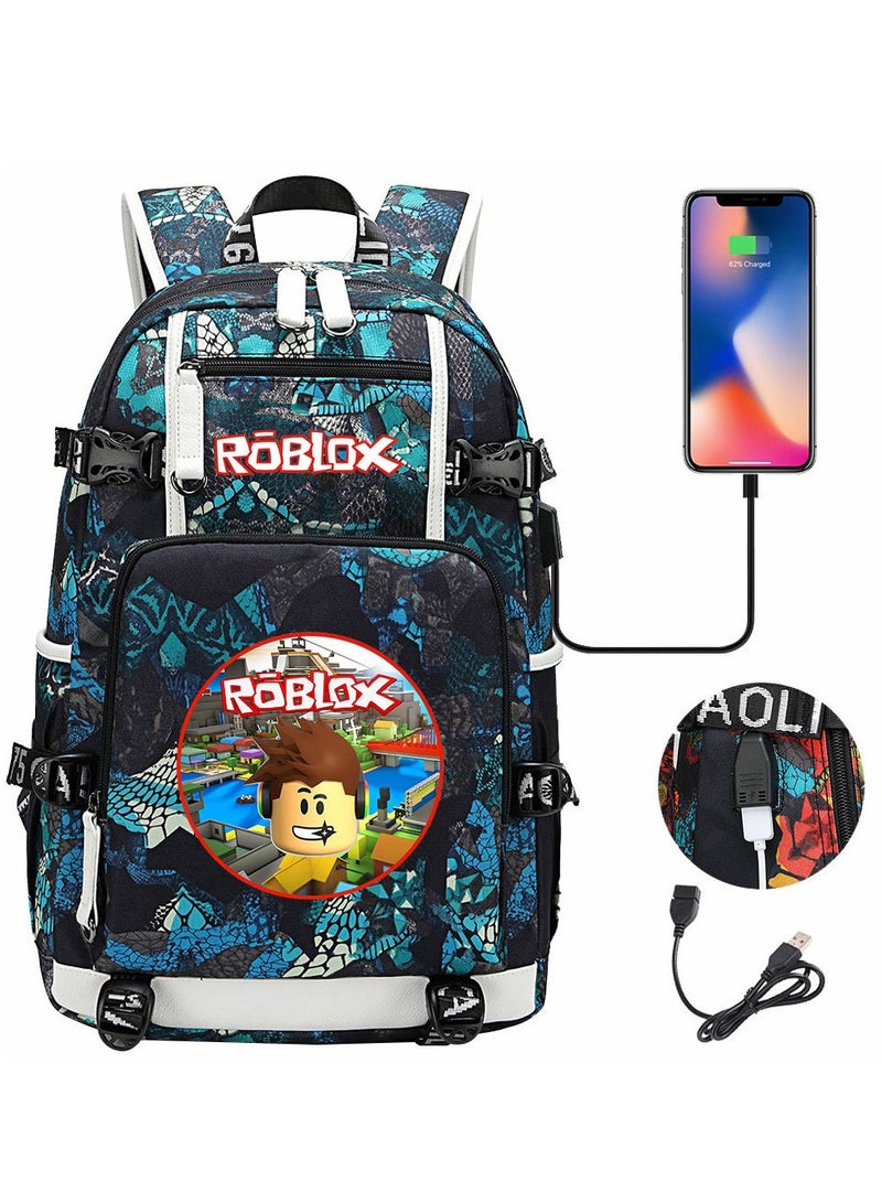 Roblox USB Headset Teen Casual Travel Backpack