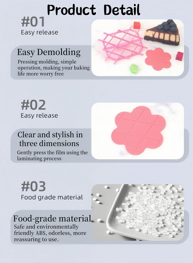 Bepisof 1Pack Rhombus Diamond Fondant Cake Mould Embosser, Fondant for Cake, Cake Stencils for Buttercream, Non-Stick Plastic Lace Flower Cookie Cutter, Eco-Friendly Cake Baking Tool for DIY Dessert - Image 3