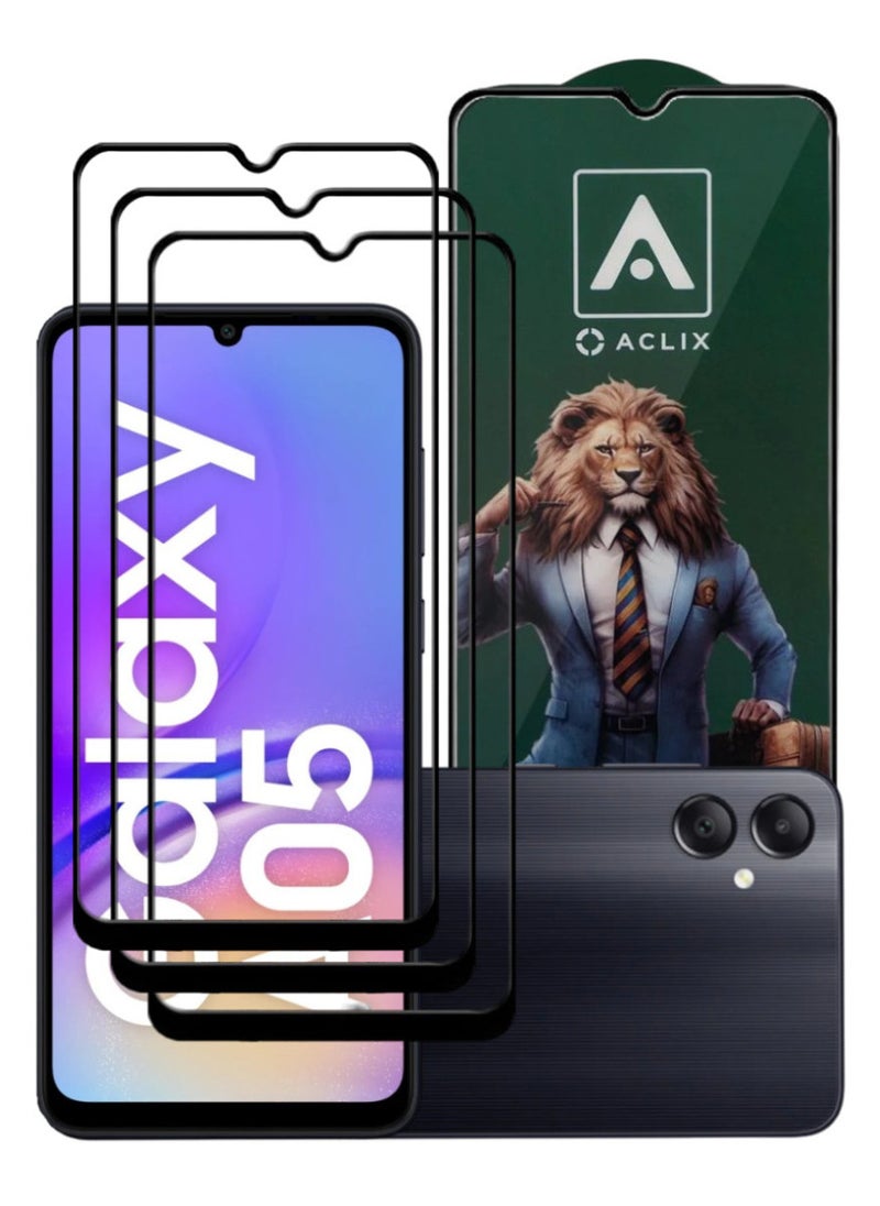 ACLIX 3 Pieces Antistatic ESD Dustproof Premium Quality High Definition Tempered Glass Screen Protector Designed For Samsung Galaxy A05 - Image 1