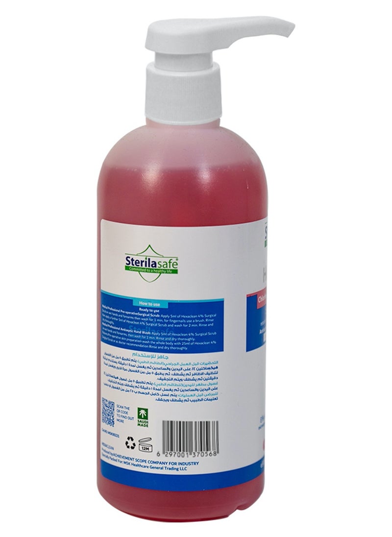 Sterilasafe Sterilasafe HexaClean, Antiseptic, Antibacterial Skin Cleanser, Surgical Hand Scrub, Soft Formula, Chlorhexidine gluconate 4% with isopropyl Alcohol 4%, Liquid Soap,1000 ML  - Image 2