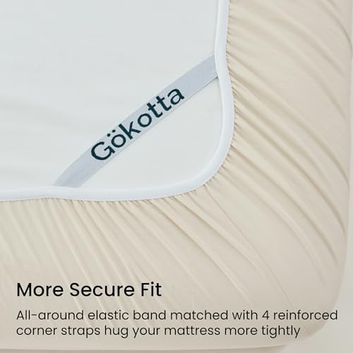 GOKOTTA 4-Pcs Queen Sheet Set, 16 Inch Deep Pocket Queen Sheets with Elastic Corner Straps, Brushed Microfiber Polyester - Hotel Luxury, Ultra Soft, Breathable, Anti-Rip, Wrinkle-Free - Beige - Image 2